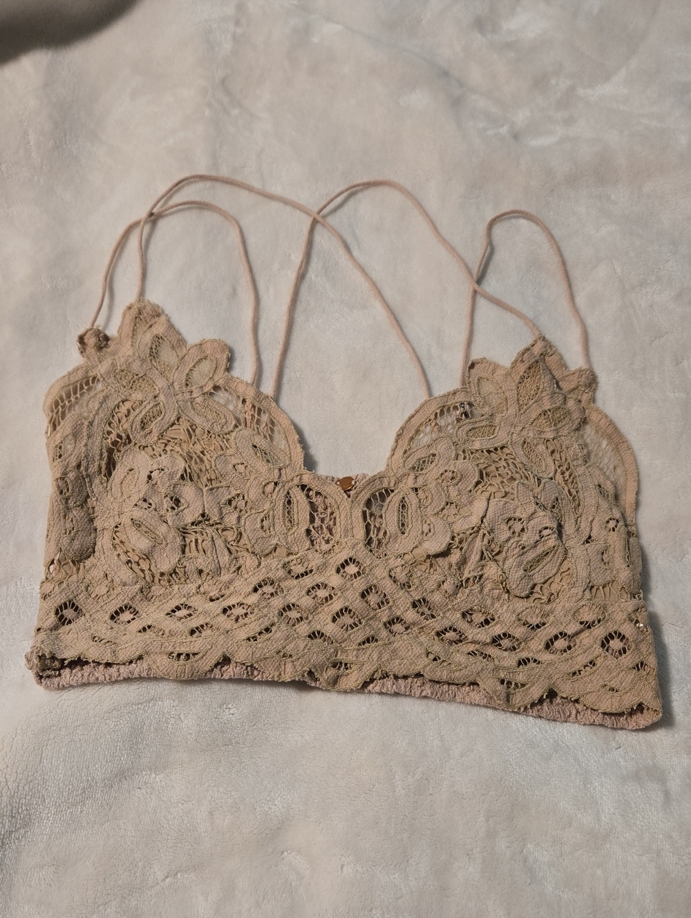 Free People Lace Bralette in Beige Taupe
